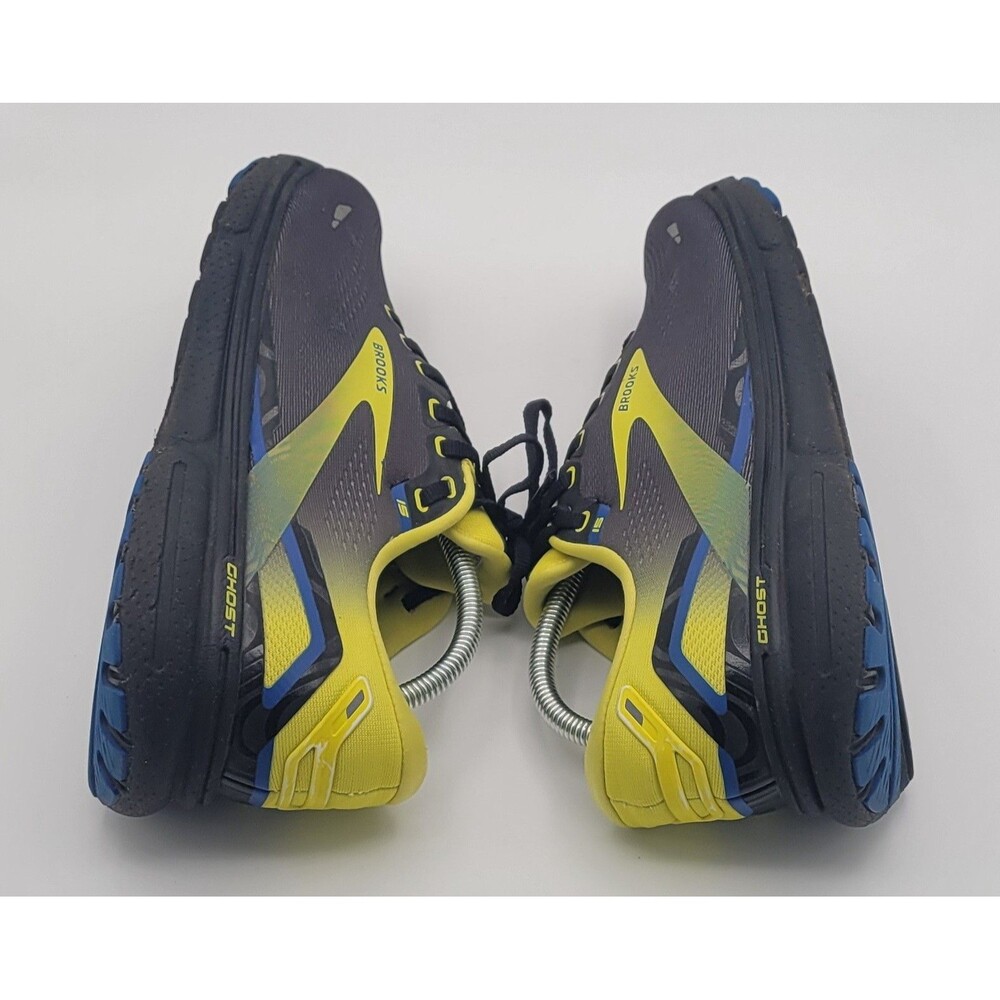 Brooks Ghost 15 Running Shoes Black Yellow Blue Nightlife Walking Mens size 9.5 - Picture 4 of 10